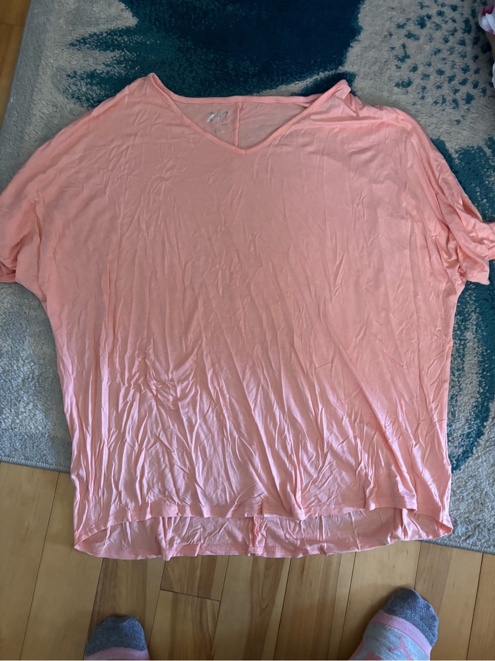 Maurices Soft Pink V-Neck Short Sleeve Top